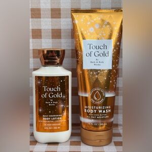 NEW B&BW Touch Of Gold Moisturizing cream body wash & body lotion,Skin benefits